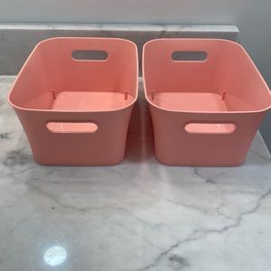 NWOT Pink Plastic Bins (2)